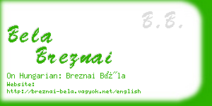 bela breznai business card